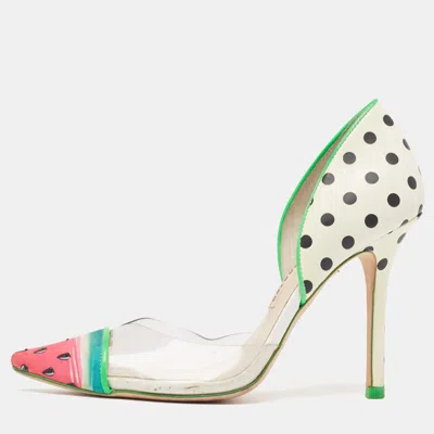 Sophia Webster Jessica Size 37 Multicolor Fabric Patent Leather And Pvc D'orsay Pumps