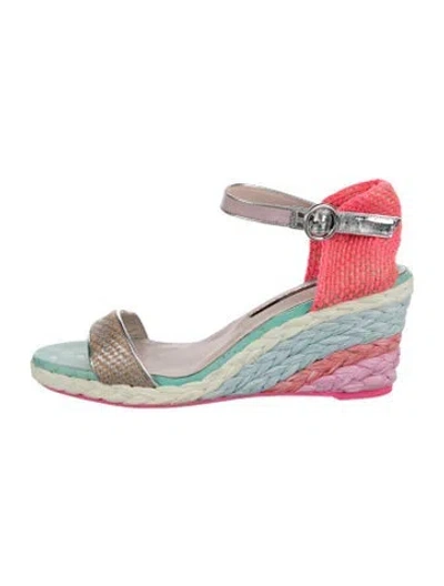 Pre-owned Sophia Webster Jute Sandals In Pink