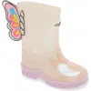 Sophia Webster Kids' 3d Butterfly Rain Boot In Pearl/rainbow