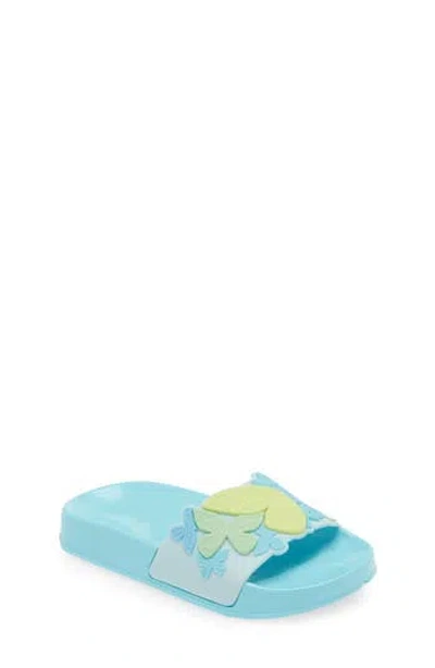 Sophia Webster Kids' Butterfly Slide Sandal In Spearmint/yellow