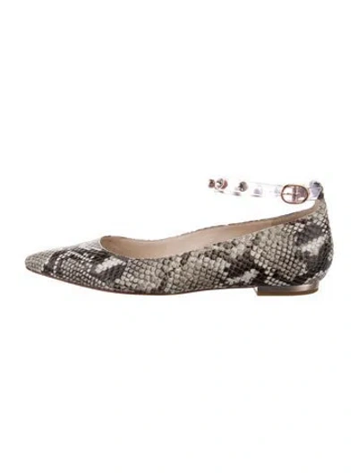 Pre-owned Sophia Webster Leather Animal Print Flats In Neutral