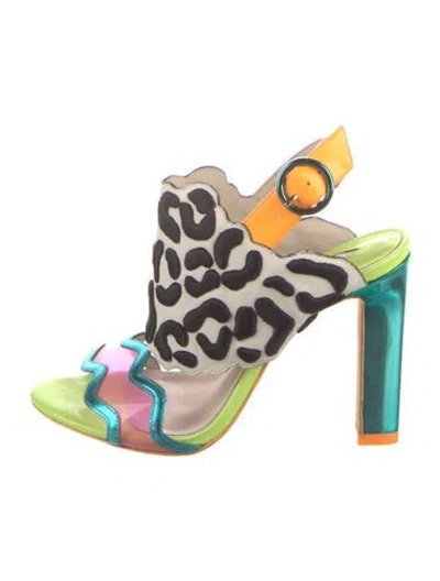Pre-owned Sophia Webster Leather Animal Print Sandals In Pink