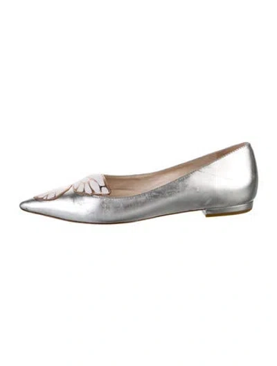 Pre-owned Sophia Webster Leather Ballet Flats In Gray