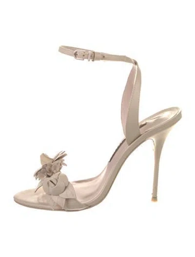 Pre-owned Sophia Webster Leather Beaded Accents Sandals In Neutral