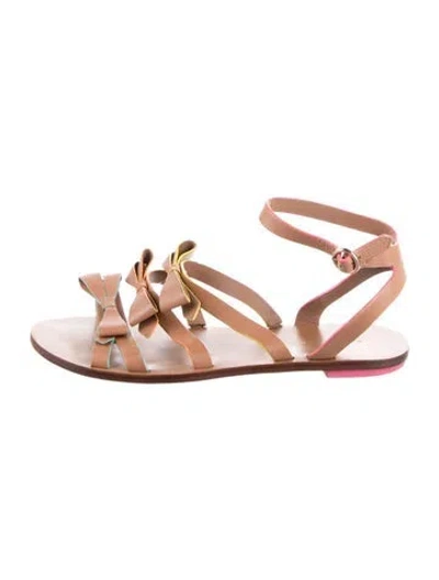 Pre-owned Sophia Webster Leather Bow Accents Gladiator Sandals In Brown