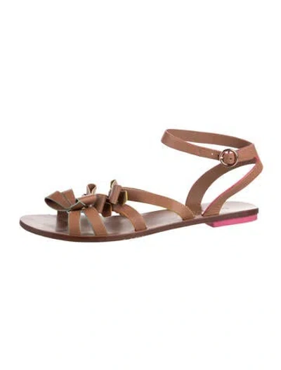 Pre-owned Sophia Webster Leather Bow Accents Sandals In Brown