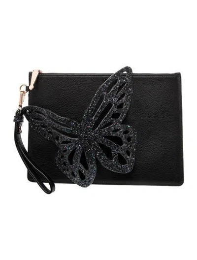 Pre-owned Sophia Webster Leather Clutch In Black