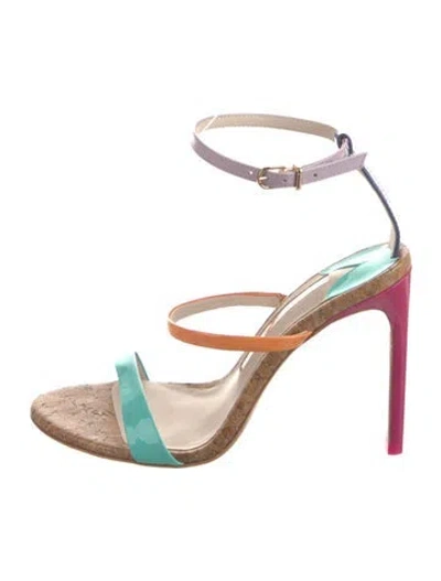 Pre-owned Sophia Webster Leather Colorblock Pattern Gladiator Sandals In Pink
