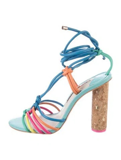 Pre-owned Sophia Webster Leather Colorblock Pattern Pumps In Blue