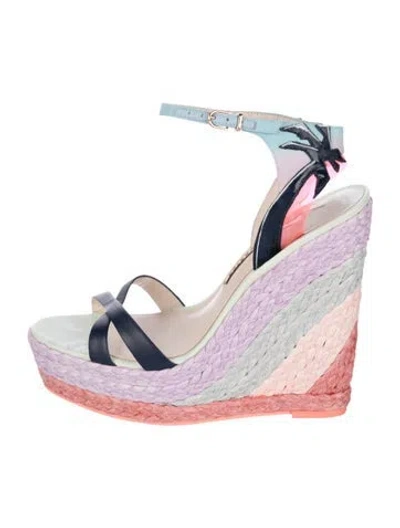 Pre-owned Sophia Webster Leather Colorblock Pattern Sandals In Purple
