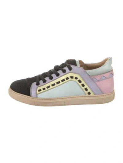 Pre-owned Sophia Webster Leather Colorblock Pattern Sneakers In Multi