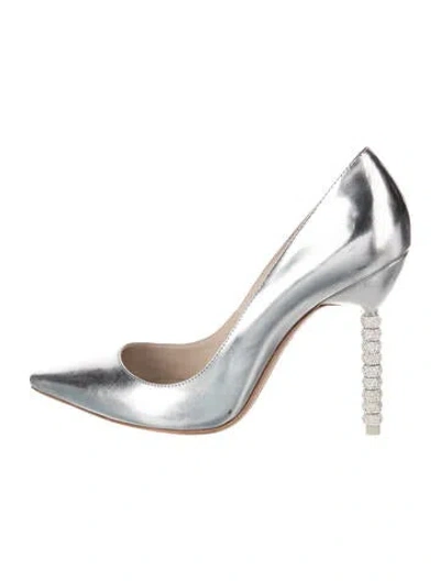 Pre-owned Sophia Webster Leather Crystal Embellishments Pumps In Silver