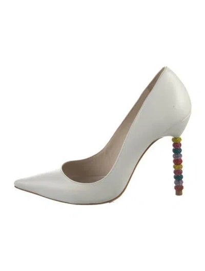 Pre-owned Sophia Webster Leather Crystal Embellishments Pumps In White