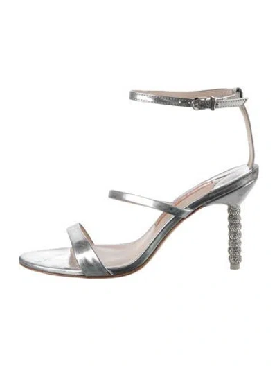 Pre-owned Sophia Webster Leather Crystal Embellishments Sandals