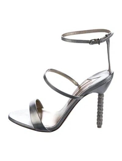 Pre-owned Sophia Webster Leather Crystal Embellishments Sandals