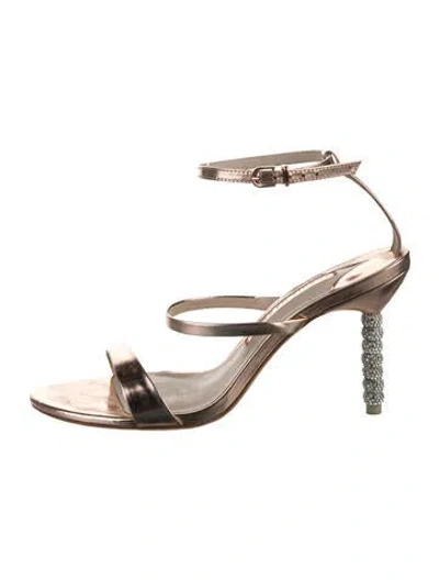 Pre-owned Sophia Webster Leather Crystal Embellishments Sandals
