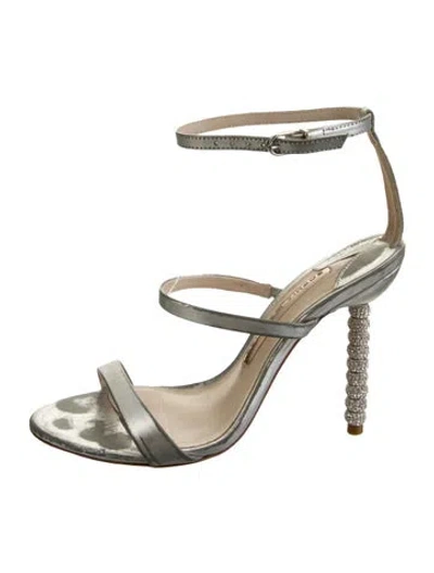 Pre-owned Sophia Webster Leather Crystal Embellishments Sandals