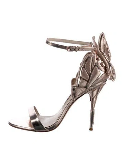Pre-owned Sophia Webster Leather Embroidered Accent Pumps In Metallic/pink
