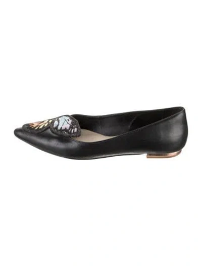 Pre-owned Sophia Webster Leather Flats In Black