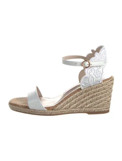 Pre-owned Sophia Webster Leather Floral Print Sandals In White