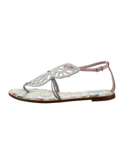 Pre-owned Sophia Webster Leather Floral Print Sandals In White