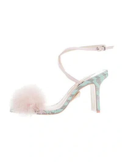 Pre-owned Sophia Webster Leather Glitter Accents Sandals In Pink