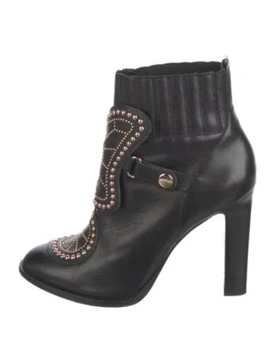 Pre-owned Sophia Webster Leather Graphic Print Boots In Black
