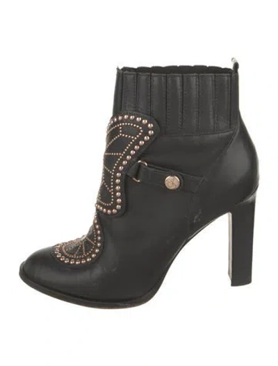 Pre-owned Sophia Webster Leather Graphic Print Boots In Black