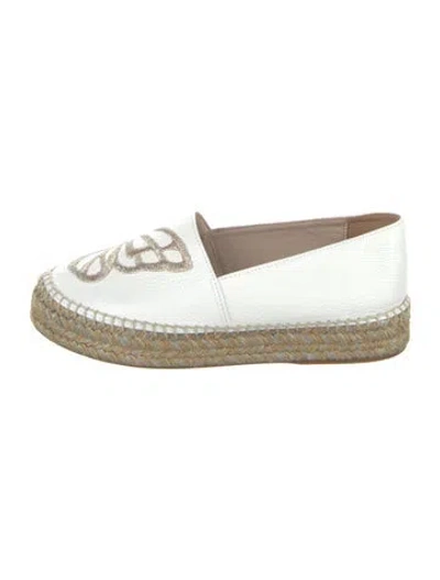 Pre-owned Sophia Webster Leather Graphic Print Espadrilles In White