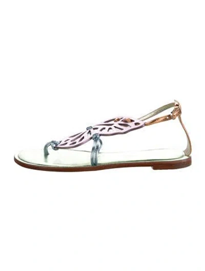 Pre-owned Sophia Webster Leather Lace Pattern Sandals In Purple