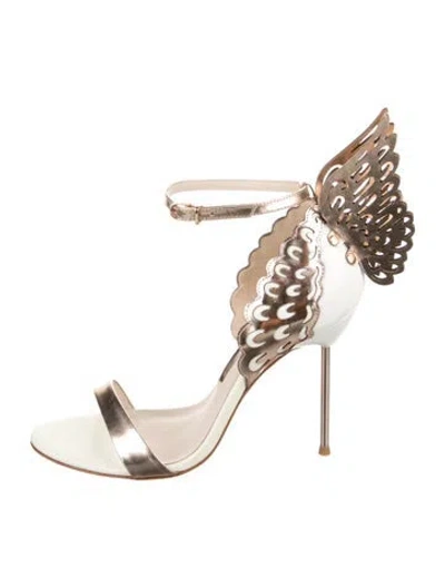 Pre-owned Sophia Webster Leather Lasercut Accents Sandals In Metallic/pink