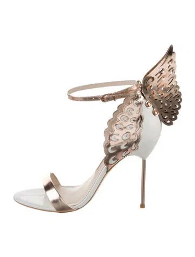 Pre-owned Sophia Webster Leather Lasercut Accents Sandals In White