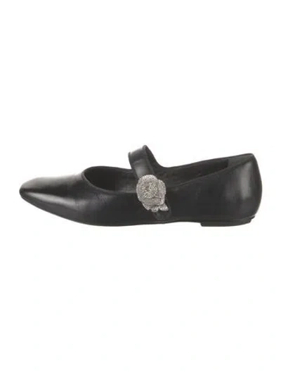Pre-owned Sophia Webster Leather Mary Jane Flats In Black