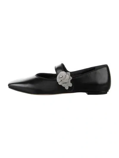 Pre-owned Sophia Webster Leather Mary Jane Flats In Black