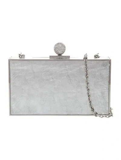 Pre-owned Sophia Webster Leather Minaudière In Gray