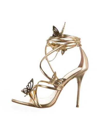 Pre-owned Sophia Webster Leather Patterned Sandals In Gold