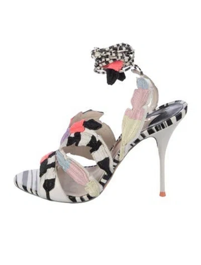 Pre-owned Sophia Webster Leather Patterned Sandals In White