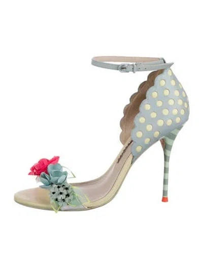 Pre-owned Sophia Webster Leather Polka Dot Print Sandals In Blue