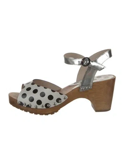Pre-owned Sophia Webster Leather Polka Dot Print Sandals In Multi