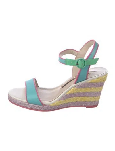 Pre-owned Sophia Webster Leather Printed Espadrilles In Blue