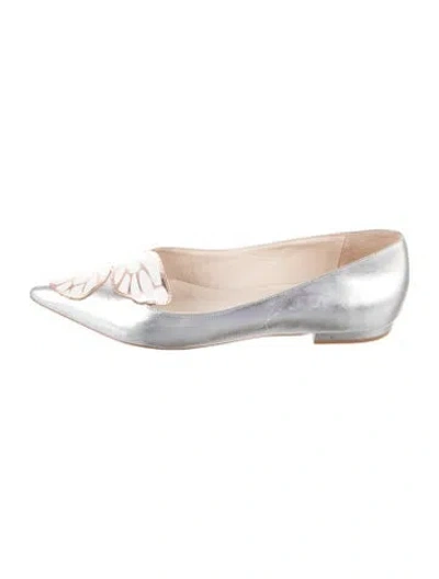 Pre-owned Sophia Webster Leather Printed Flats In Silver