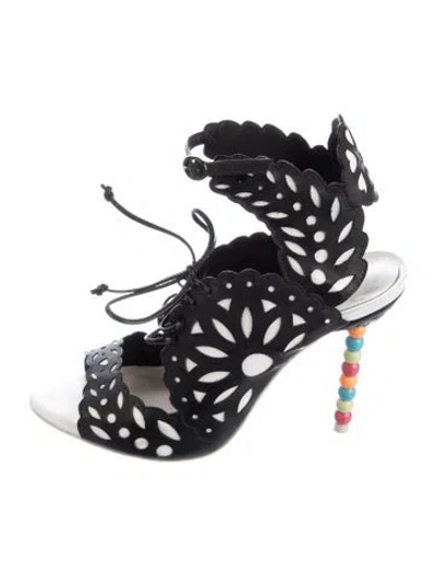 Pre-owned Sophia Webster Leather Printed Gladiator Sandals In Black