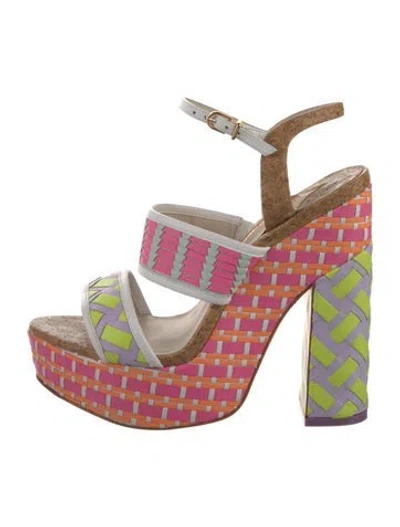 Pre-owned Sophia Webster Leather Printed Sandals In Multi