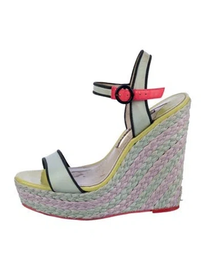 Pre-owned Sophia Webster Leather Printed Slingback Pumps In Blue