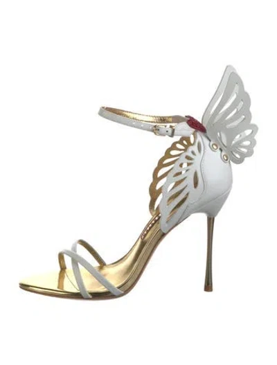 Pre-owned Sophia Webster Leather Sandals In Gold/white