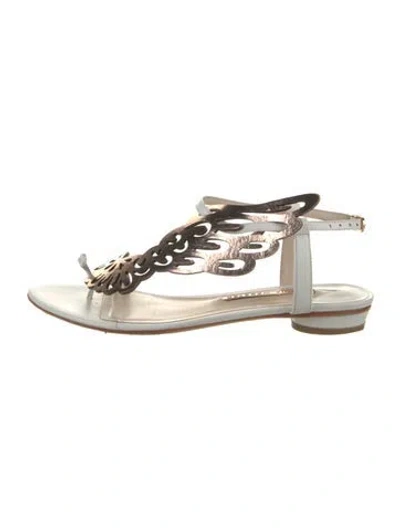 Pre-owned Sophia Webster Leather Slingback Sandals In White