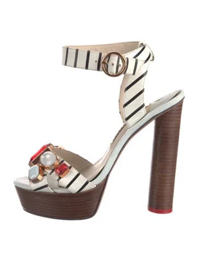 Pre-owned Sophia Webster Leather Striped Sandals In Brown