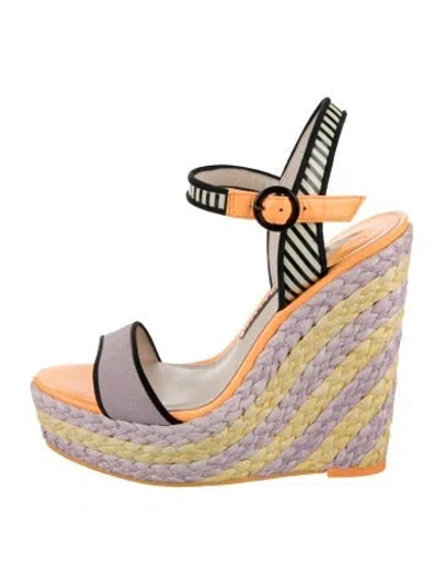 Pre-owned Sophia Webster Leather Striped Sandals In Orange