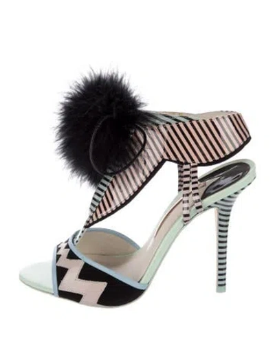 Pre-owned Sophia Webster Leather Striped Sandals In Pink
