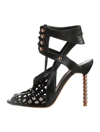 Pre-owned Sophia Webster Leather T-strap Pumps In Black